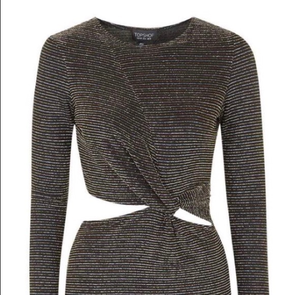 Topshop Cutout Knot Skater Dress Sz4 NWT - Picture 2 of 6